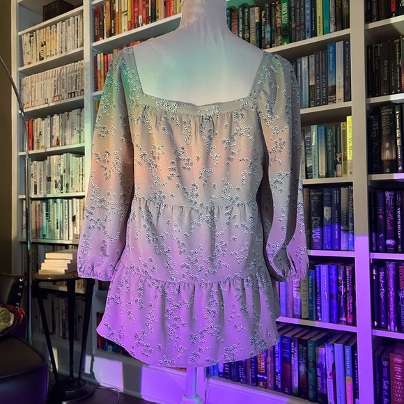 Hippie style flower pattern brown long sleeve shirt - Picture 4 of 7